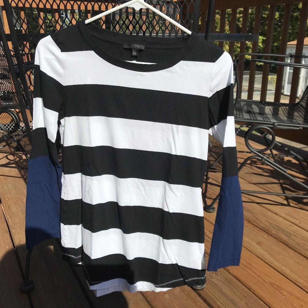 COS Black & White Striped Shirt sz XS